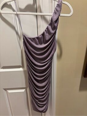 Sophie Rue Lavender One-Shoulder Ruched Bodycon Dress